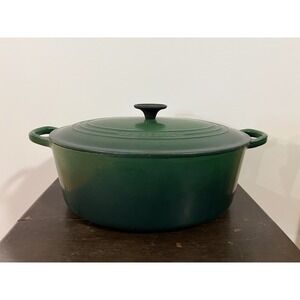 Le Creuset Green Enameled Cast Iron Oval Dutch Oven 31 Made in France 6.75 Qt